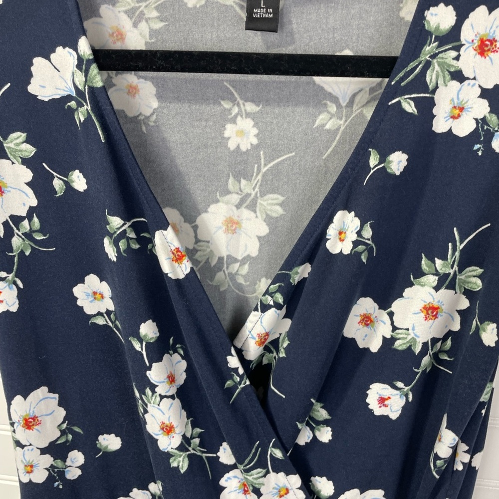 BCX Blue Floral Dress Large Women’s - Picture 5 of 8